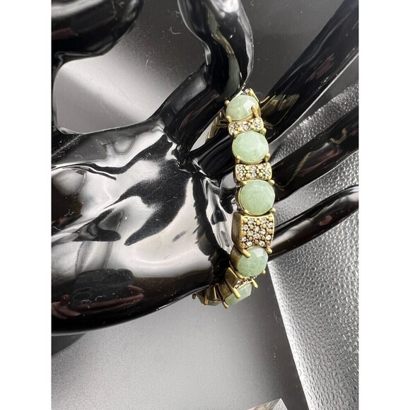 J. Crew Green and Crystal Stretch Bracelet - Picture 6 of 7